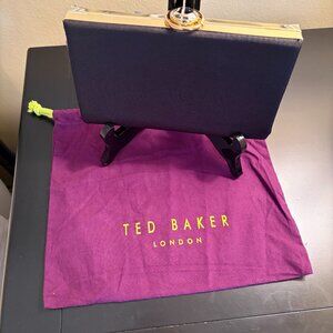 Ted Baker Black Satin Clutch Handbag